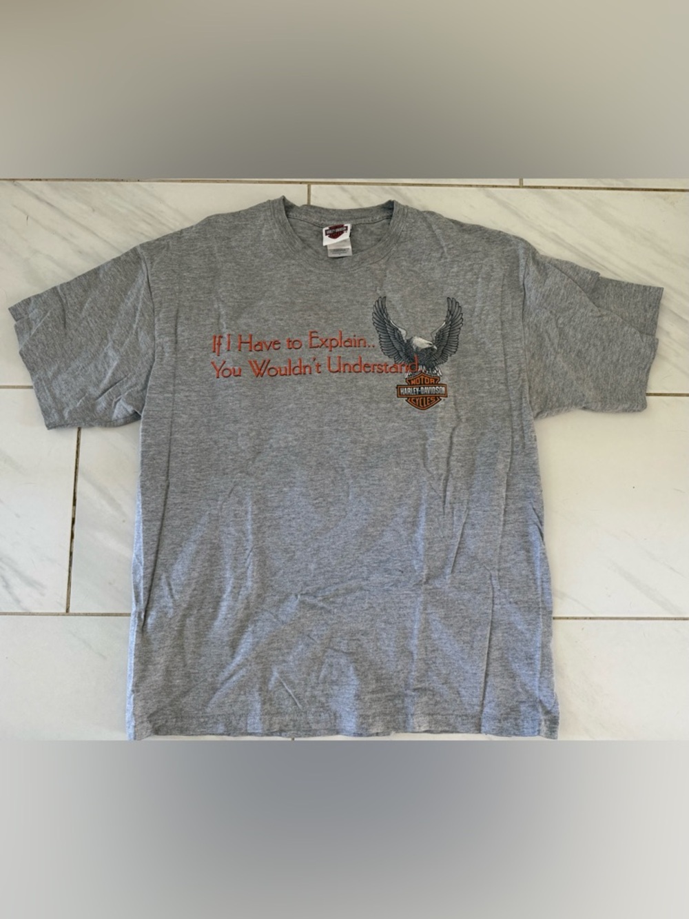 Harley-Davidson : Black Hills Rapid City , SD 
Gray Tee (Large) Pre Owned